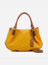 Bolsa em Couro Miami Amarelo e Caramelo